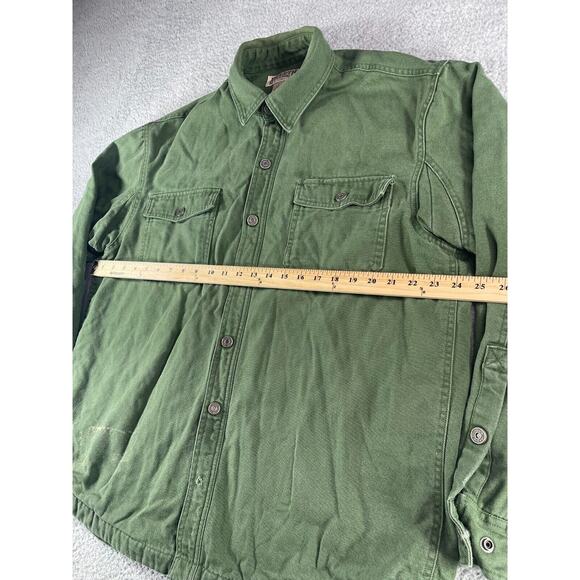 Duluth Trading Jacket Mens Large Green Canvas Fleeve Lined Warm Workwear Heavy - Picture 11 of 14